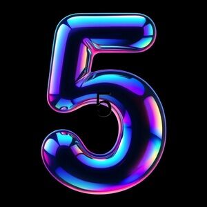 Iridescent Number 5 Balloon